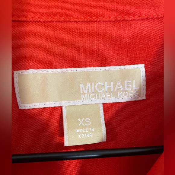 Michael Kors Orange Belted Utility Dress Gold Hardware Size XS EUC - Picture 4 of 10